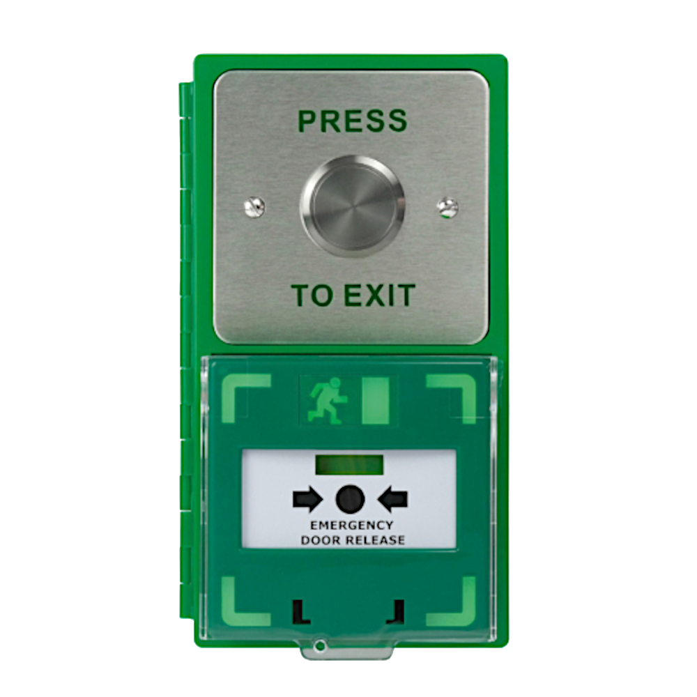 ICS Dual Unit MCP110 Call Point With Large 35mm Exit Button - Vertical DBB-H-06-110-V