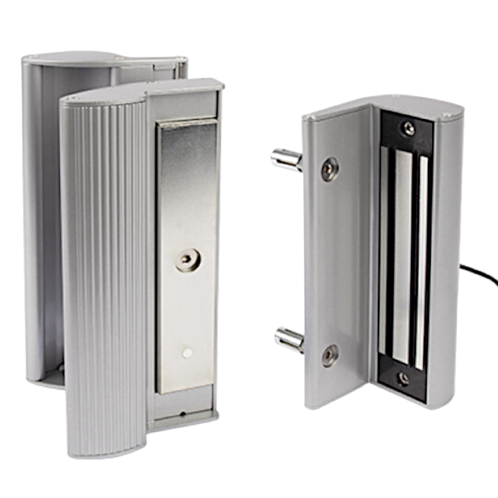 LOCINOX Surface Mounted MAG3000 Electromagnetic Gate Lock With Integrated Handle - Silver