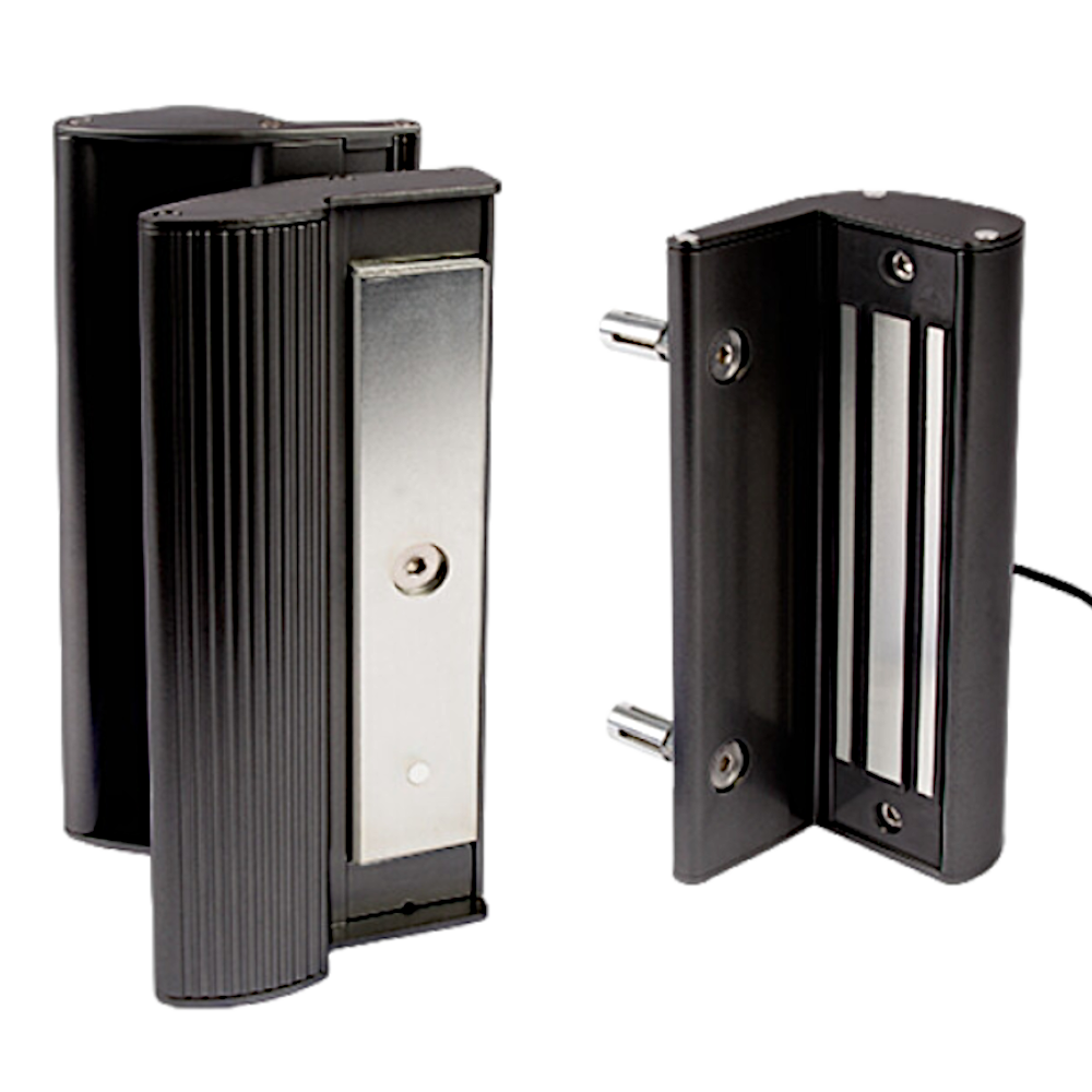 LOCINOX Surface Mounted MAG3000 Electromagnetic Gate Lock With Integrated Handle - Black