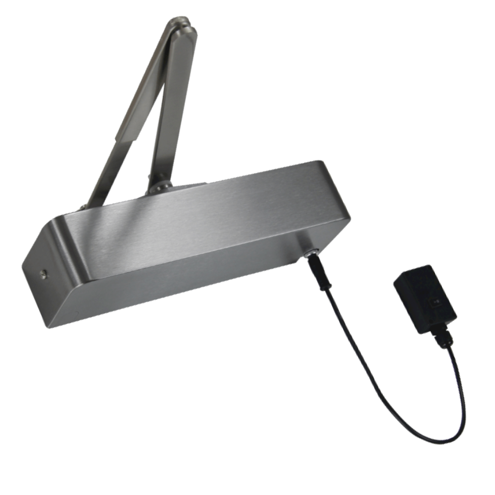 RUTLAND Electromagnetic Door Closer Swing Free & Hold Open Size EN4 - Satin Nickel
