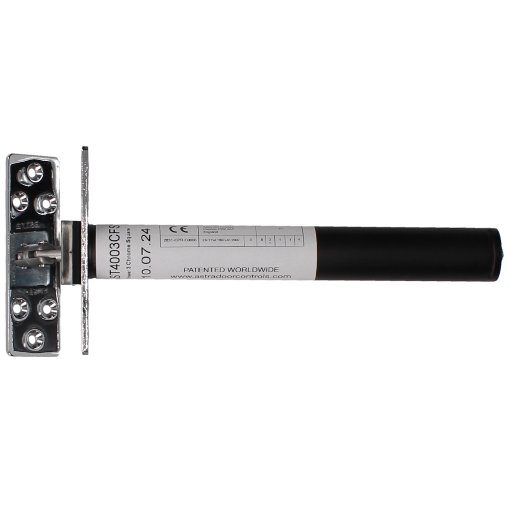 ASTRA DOOR AST4003 Narrow Door Closer Size 3 - Square Plate Polished Chrome