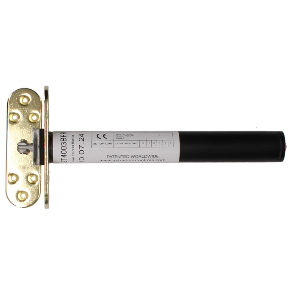 ASTRA DOOR AST4003 Narrow Door Closer Size 3 - Radius Plate Brass