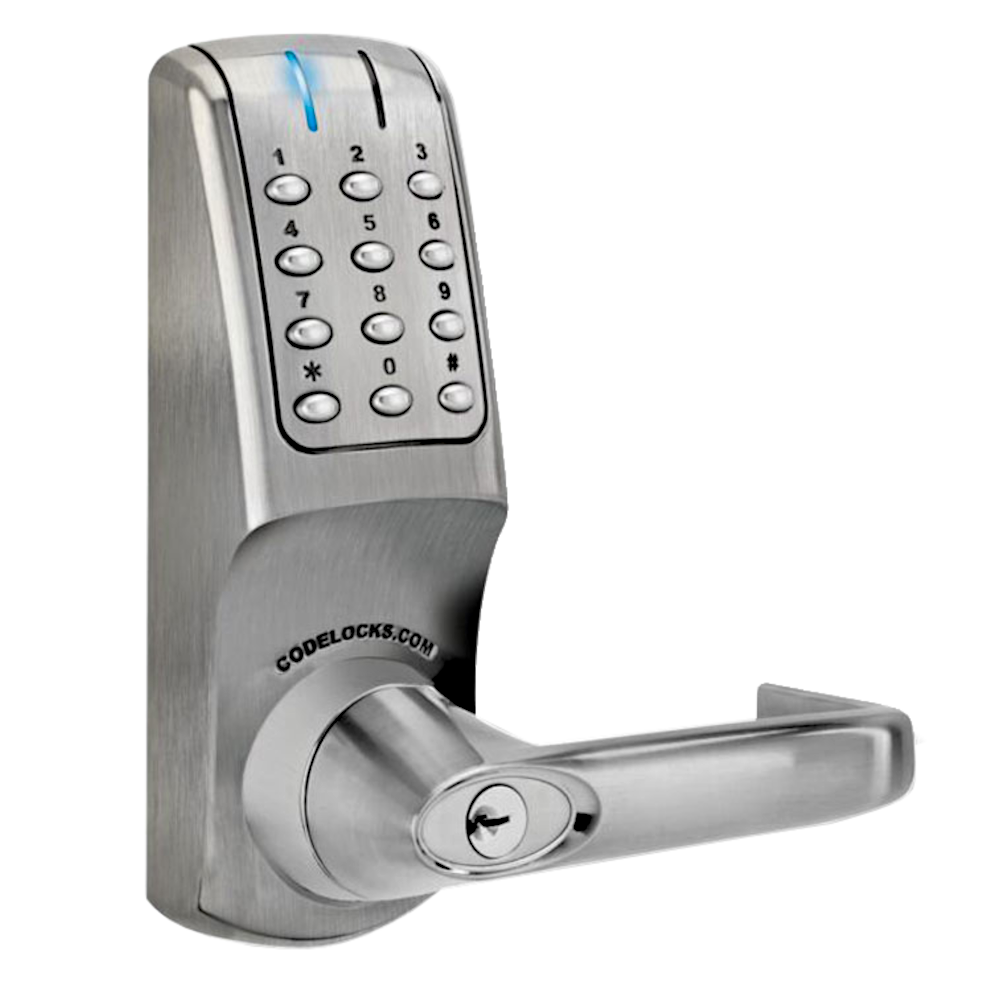 CODELOCKS CL5010N Netcode Battery Operated Digital Lock - Brushed Steel