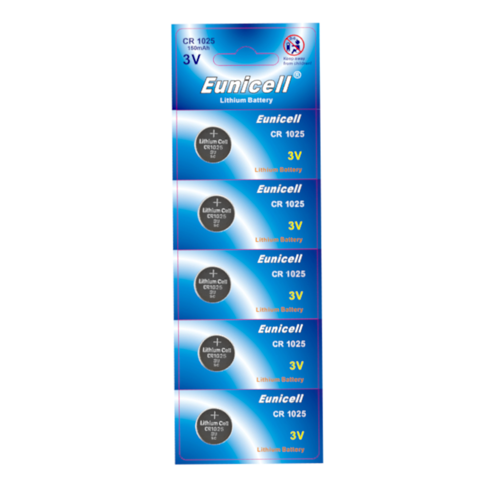 EUNICELL 3V CR1025 Button Cell Battery (5 PER CARD) - CR1025
