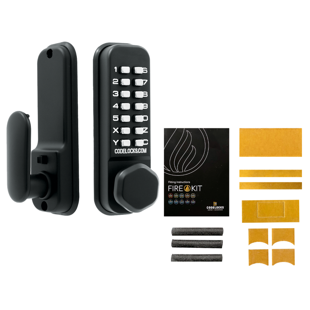 CL0255 Marine By Codelocks Digital Lock - CL0255 Black With Fire Kit