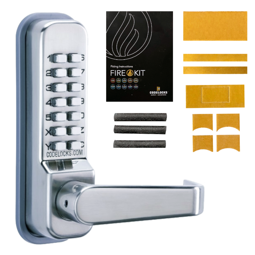 CODELOCKS CL425 Digital Lock With Mortice Lock - CL425 SS With Fire Kit