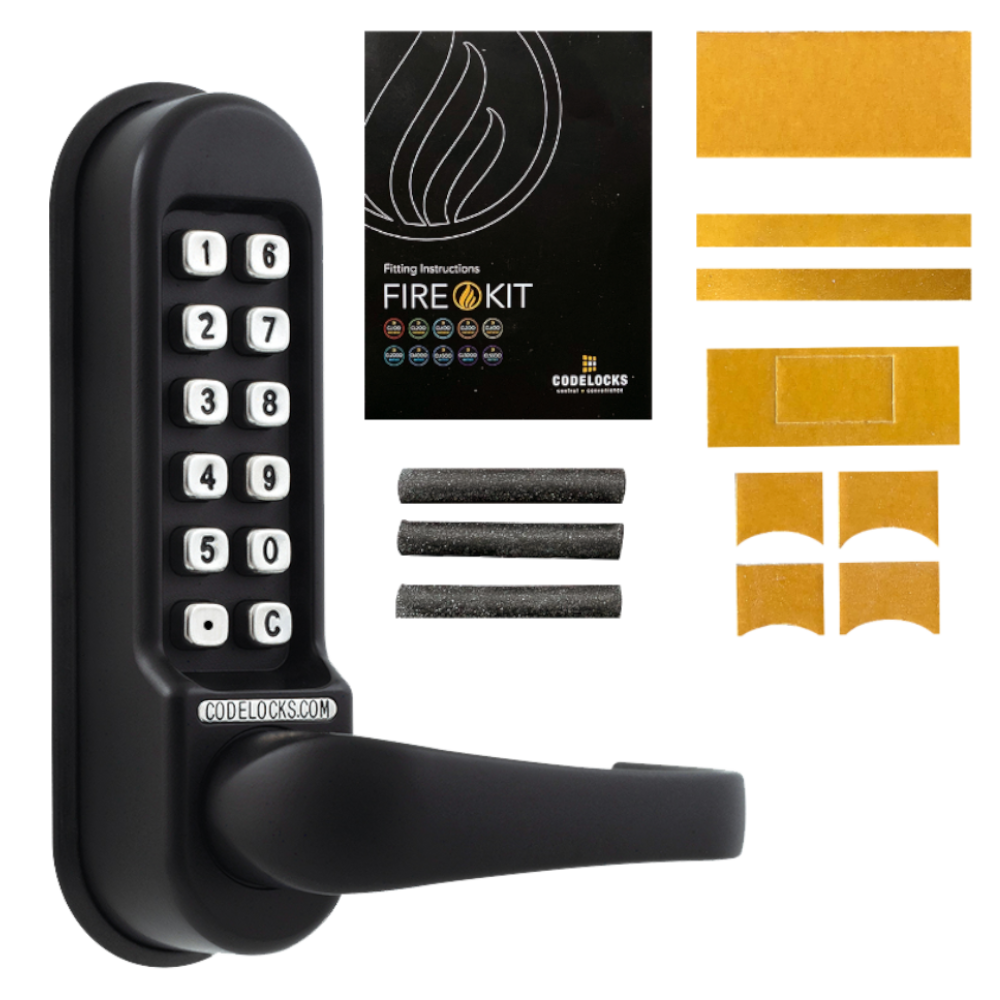 CL0510 Marine By Codelocks Digital Lock - Black - CL0515 With Passage Set And Fire Kit