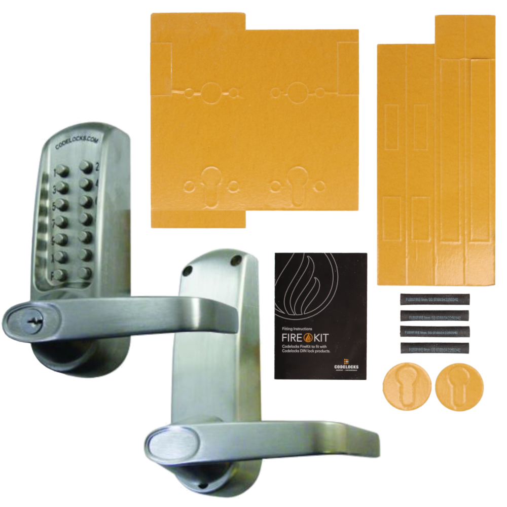 CODELOCKS CL620 Digital Lock With Mortice Lock & Cylinder - CL620 BS FKP With Fire Kit