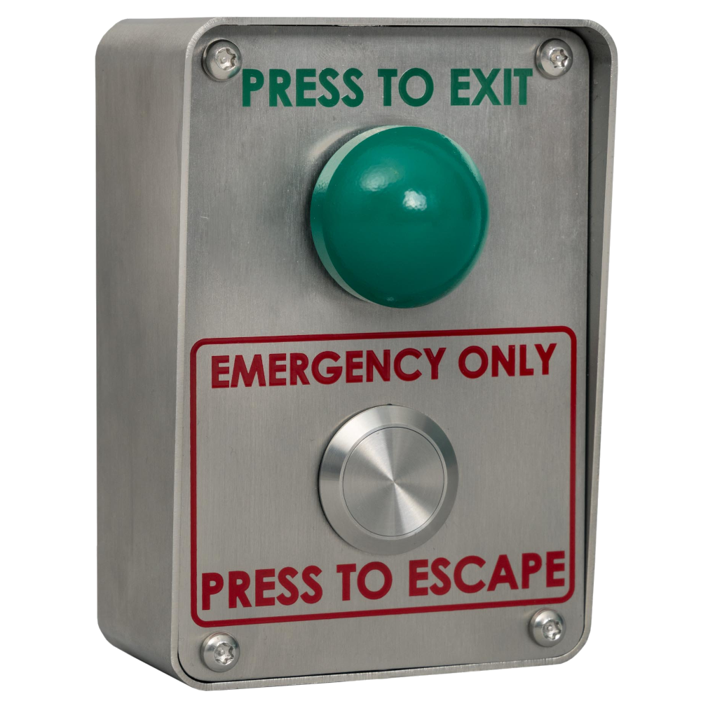 RGL Green Dome Exit Button With Vandal Resistant Emergency Exit Button Stainless Steel - VP-EEB