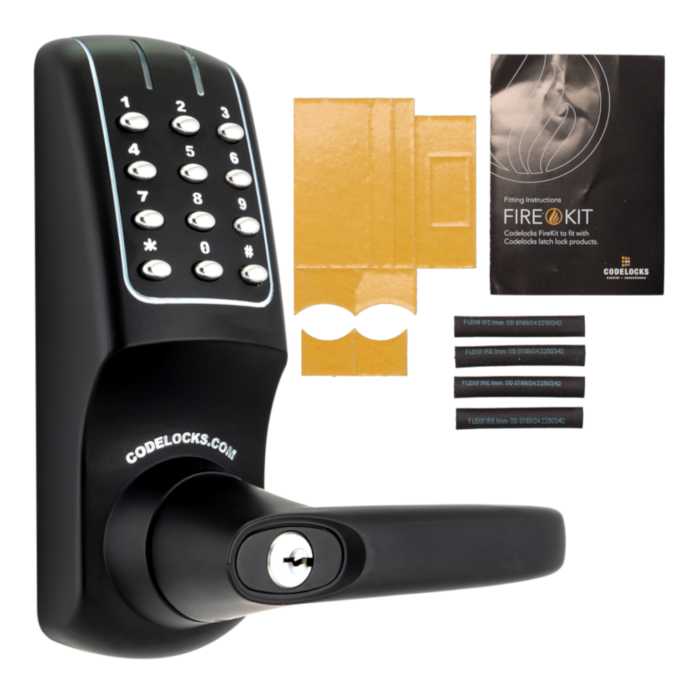 CODELOCKS CL5010 Battery Operated Digital Lock - CL5010 Solid Black With Fire Kit