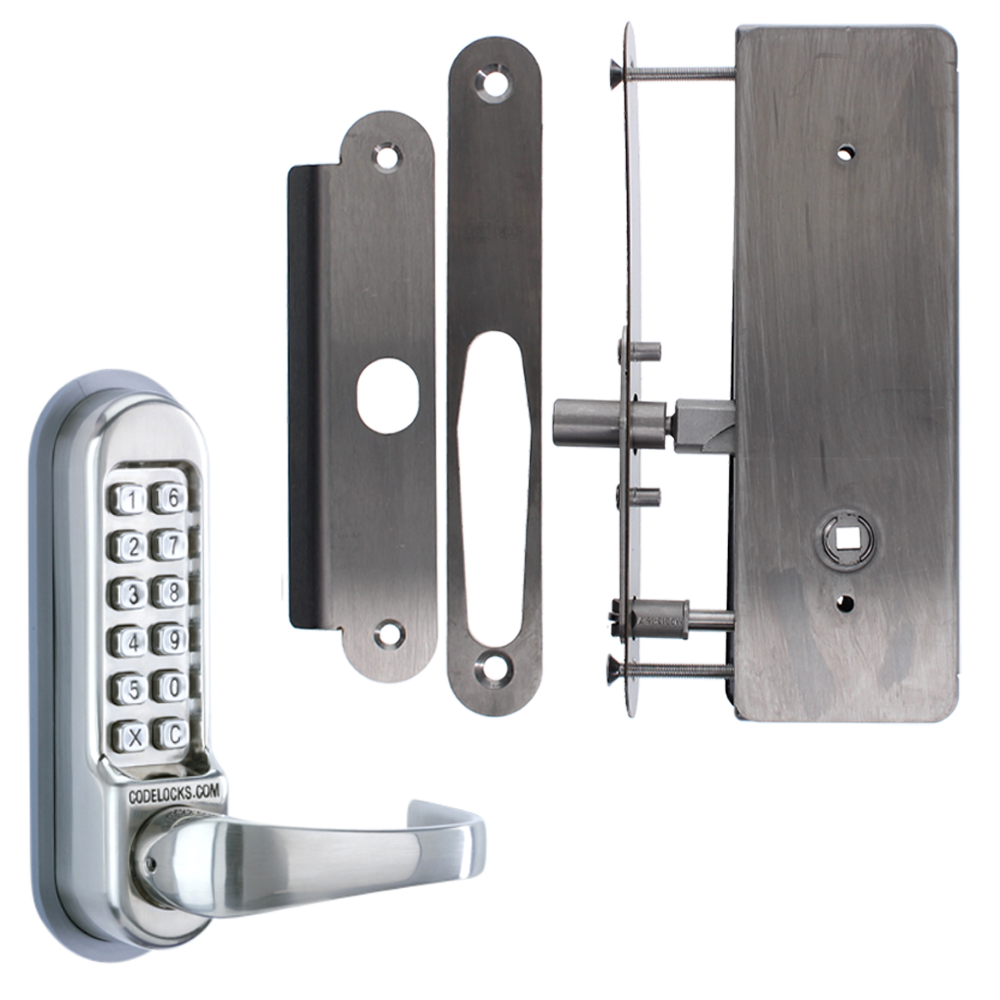 CODELOCKS CL0530 / CL0535 Digital Lock Stainless Steel with XTD Gate Lock - CL0530 SS XTD Without Passage Set