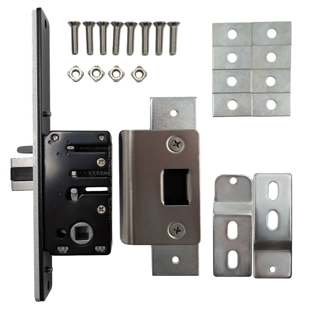 BORG LOCKS S505 AR Aluminium Latch Long Forend 28mm Backset To Suit BL5000 Series - LH With Fixing Kit