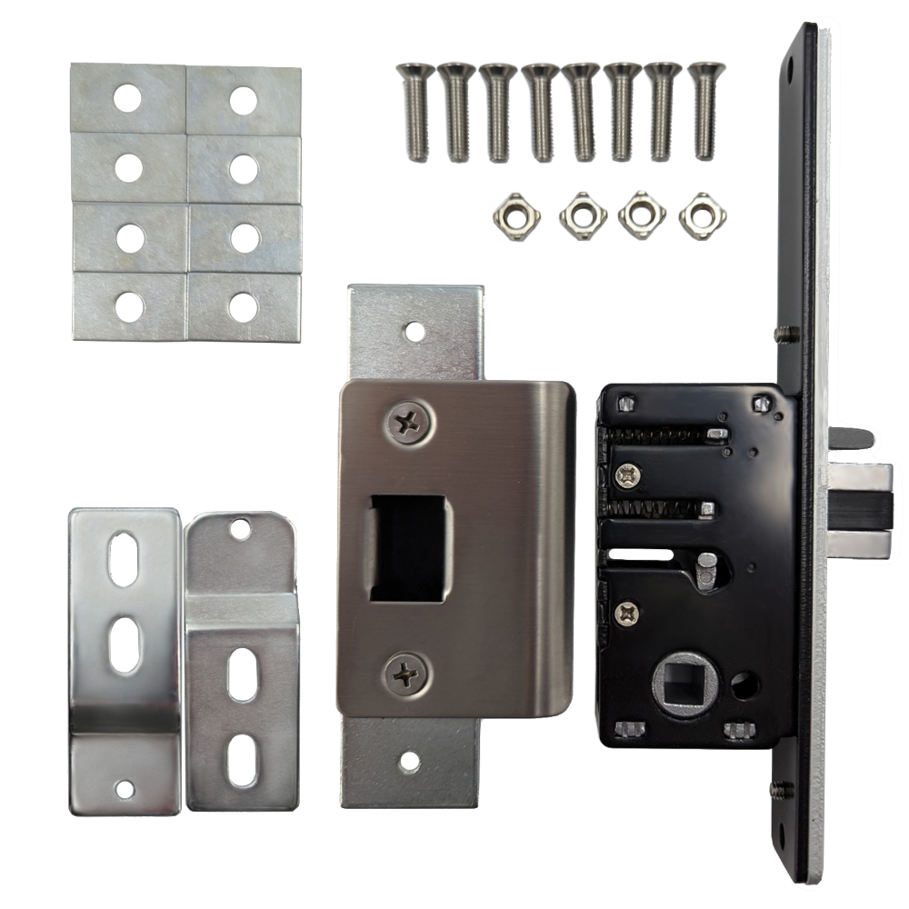 BORG LOCKS S505 AR Aluminium Latch Long Forend 28mm Backset To Suit BL5000 Series - RH With Fixing Kit