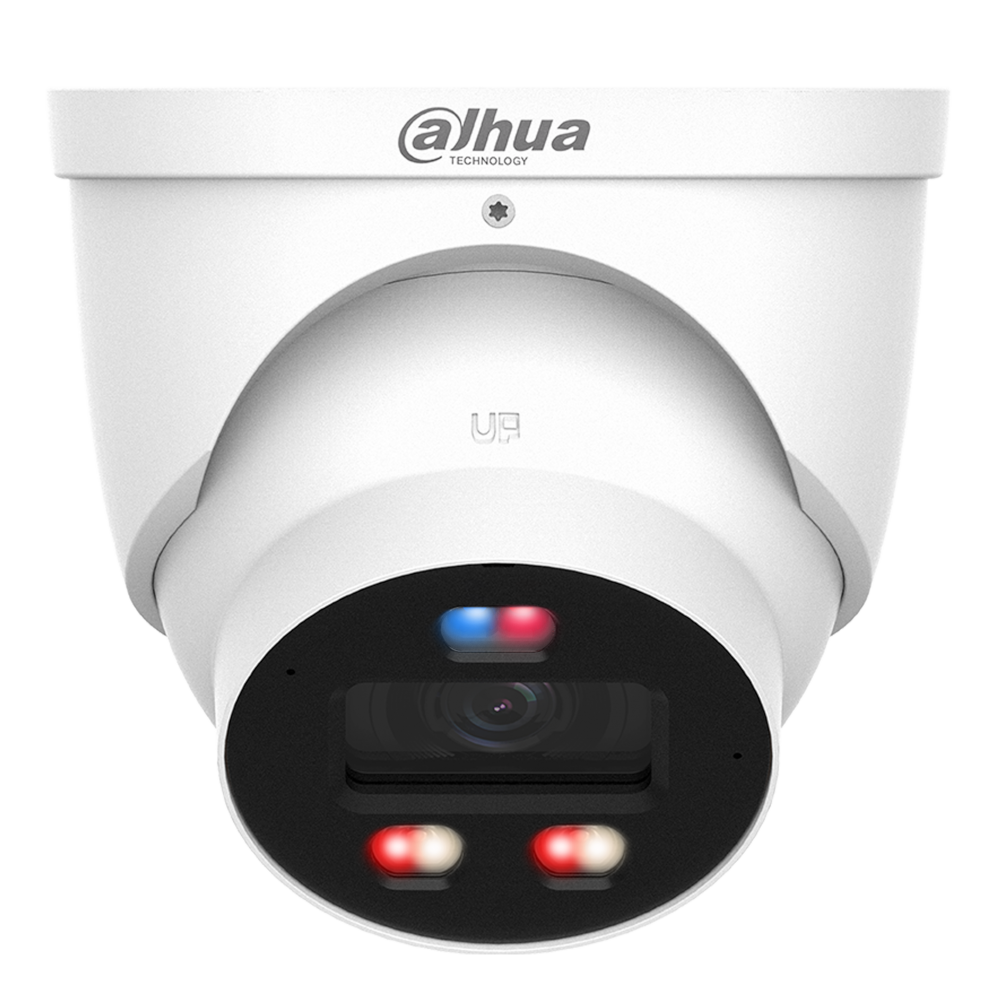 DAHUA IP Turret Dome (Eyeball) WizSense Series 3 Network Camera With Active Deterrence 30 Metre IR 12V DC - 6MP White