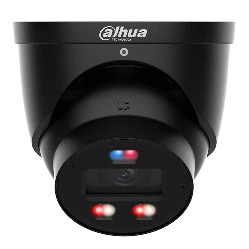 DAHUA IP Turret Dome (Eyeball) WizSense Series 3 Network Camera With Active Deterrence 30 Metre IR 12V DC - 8MP Black