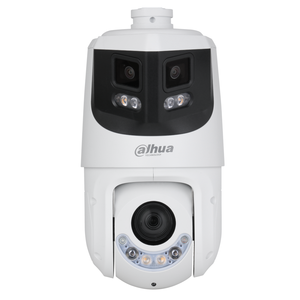 DAHUA IP PTZ WizSense 4MP + 8MP Network TiOC Camera With Starlight IR 25 x Optical Zoom Active Deterrence 12V DC - 4MP + 8MP White
