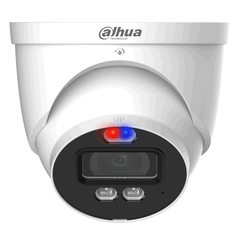 DAHUA HDCVI Turret Dome (Eyeball) Camera Active Deterrence 16:9 12V DC - 8MP White