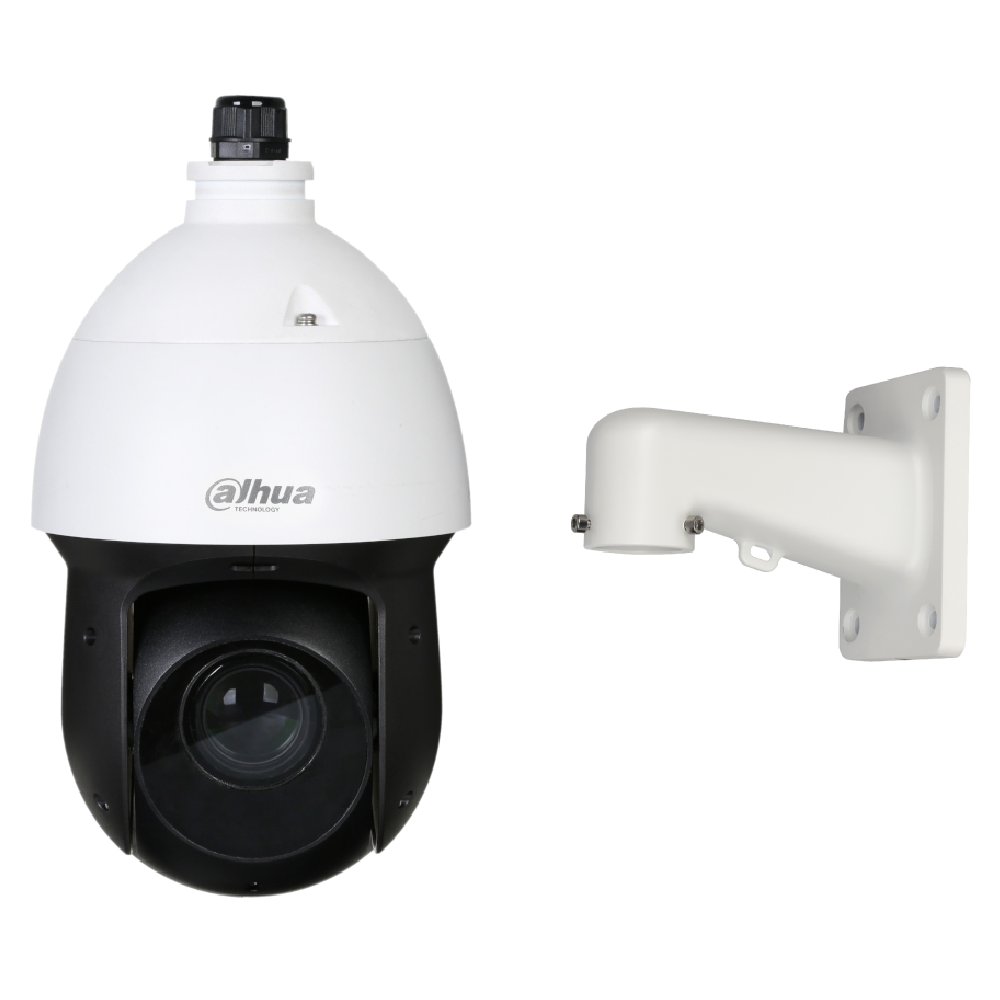 DAHUA HDCVI PTZ Camera SD49 Series 2MP Optical Zoom IP66 12V DC Including Wall Bracket - 2MP White