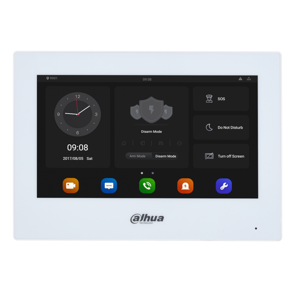 DAHUA Video Door Entry VTH5 Series Indoor Monitor IP Wi-Fi Android 7 Inch Touchscreen - White