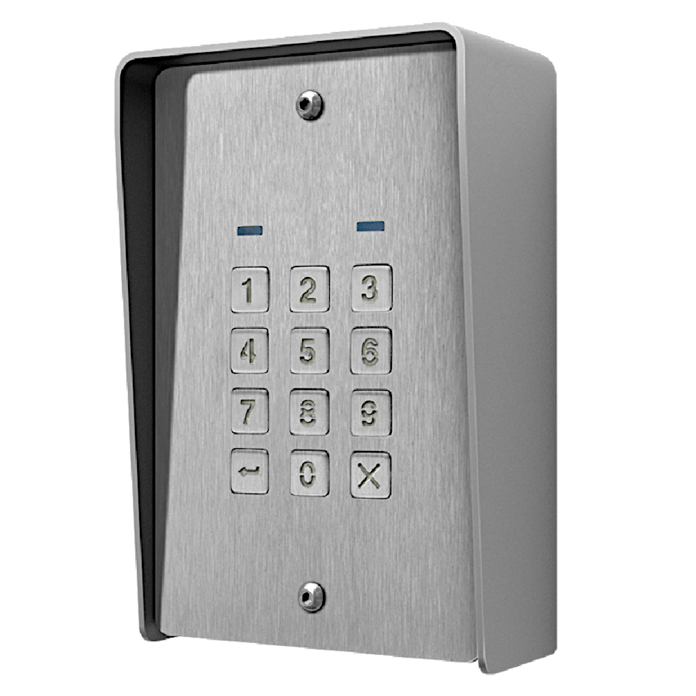VIDEX 8901/S Keypad Surface Mounted 3 Code 3 Way Illuminated With Rainshield - Brushed Stainless Steel (Matt)