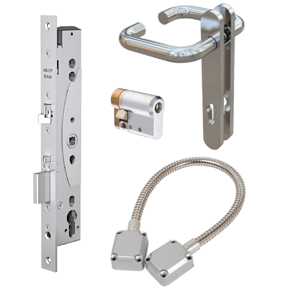 ABLOY EL460 Narrow Stile DIN Electric Lock EN179 Compliant Package 3E - 35mm Backset EN179 (Package3E)