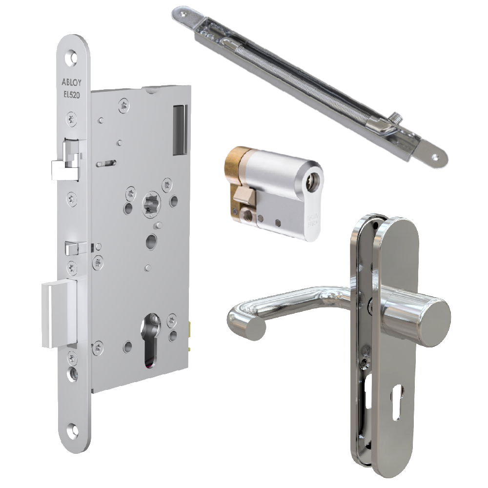 ABLOY EL520 DIN Electric Lock EN179 Compliant Package 5E - 65mm Backset EN179 (Package5E)