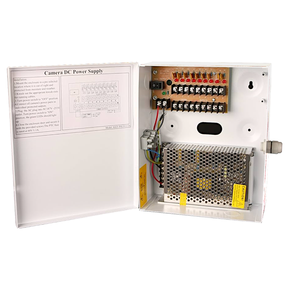 HAYDON MARKETING CCTV Boxed Power Supply 16 Way Multi Output 12VDC Max Output 20 Amp - HAY-PSU1612-20A