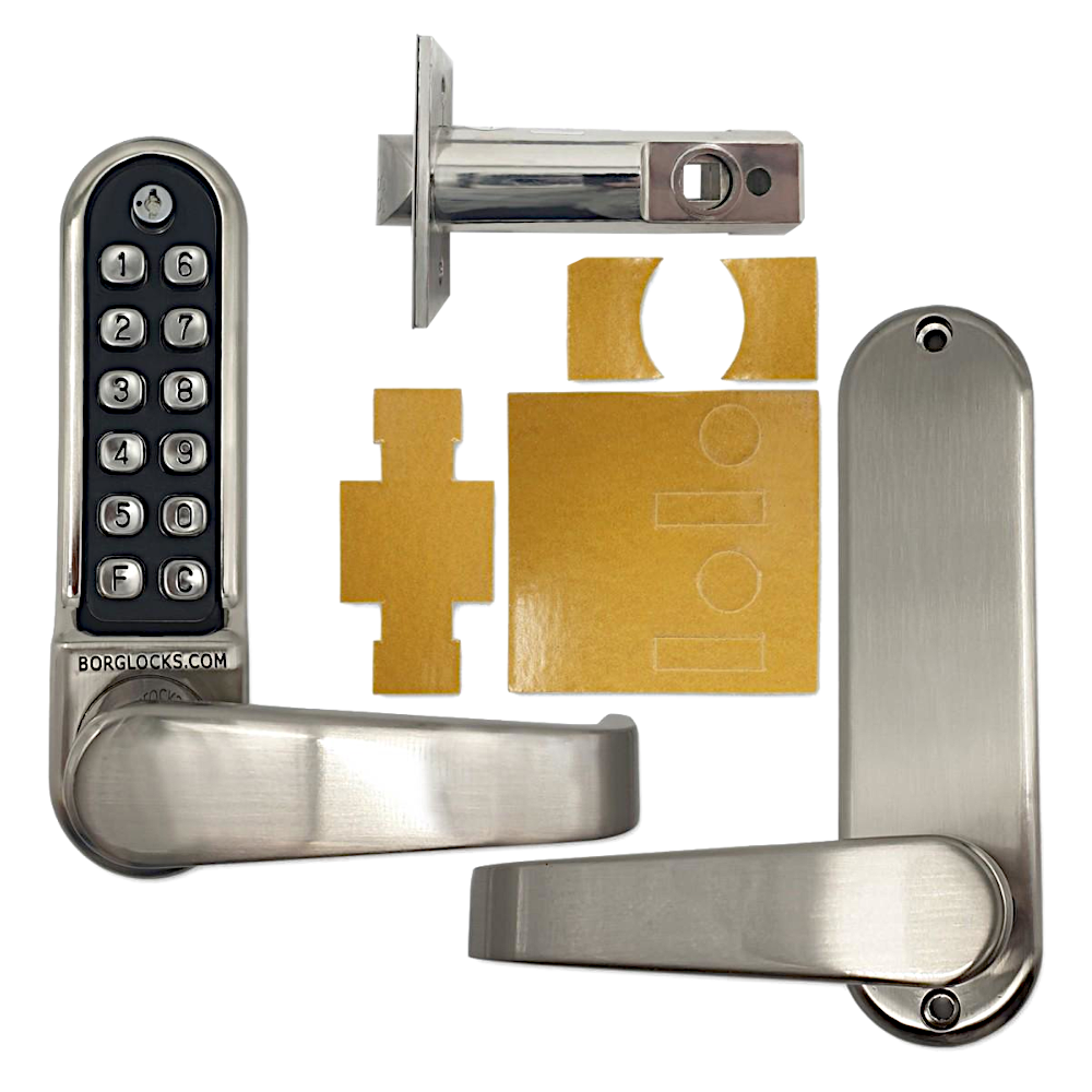 BORG LOCKS BL5701 ECP FT Digital Lock With 60mm Tubular latch & Key Override Fire Rated BSEN1634-1 - BL5701 SS ECP FT