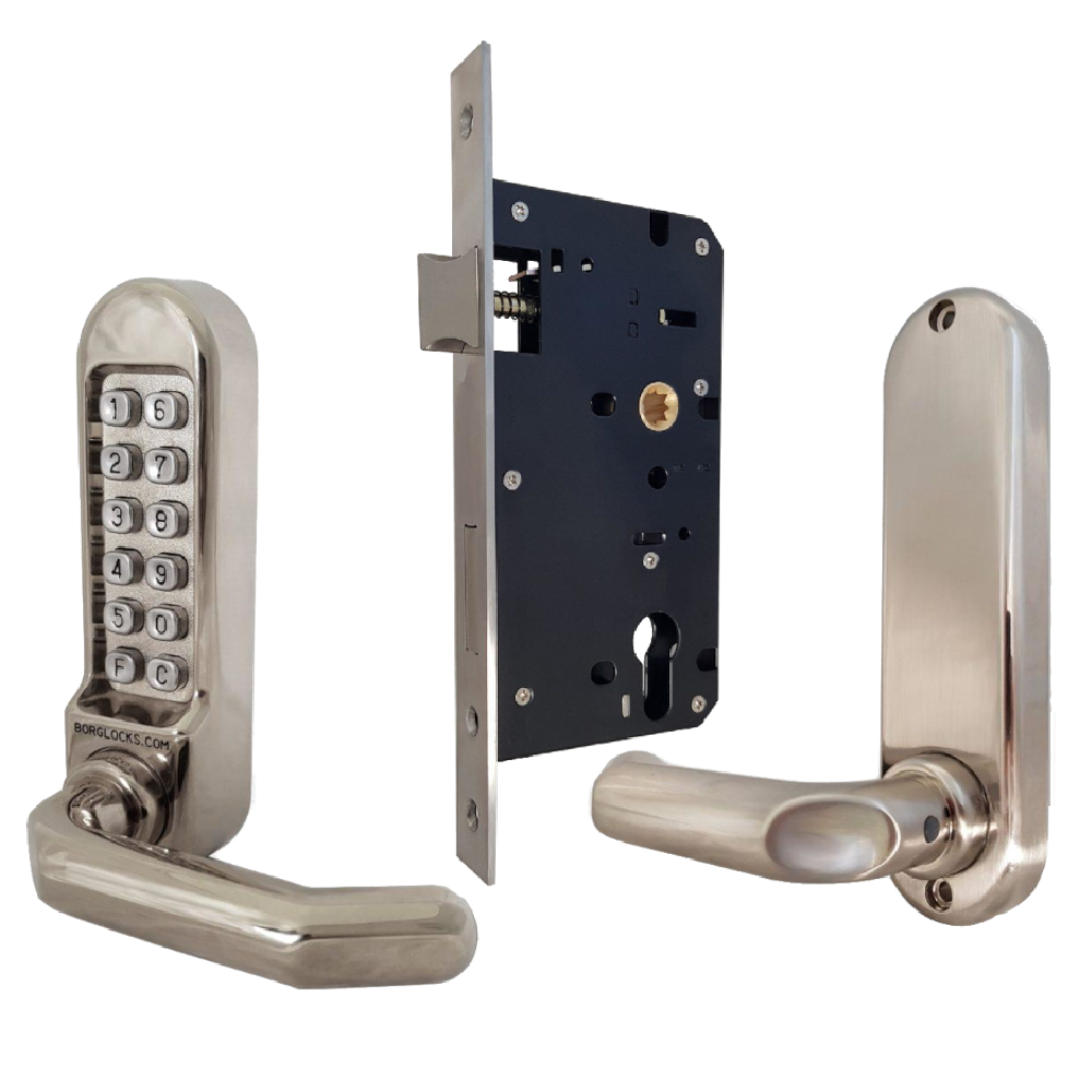 BORG LOCKS BL5003 FT Digital Lock With DIN Euro Profile 72mm Centres Sashlock Fire Rated BSEN1634-1 - BL5003 SS FT