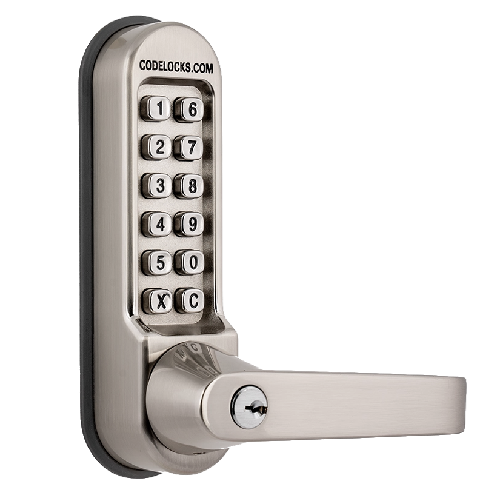 CODELOCKS CL510KEY/CL515KEY Digital Lock With Tubular Latch & Key Override - No Passage Function CL510KEY SS