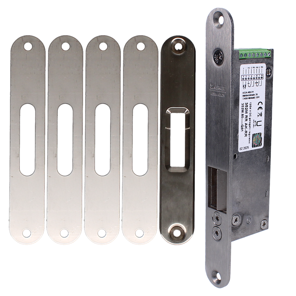 ABLOY Eff Eff 352M.80 Motorised Escape Lock 12/24V DC Fail Unlocked - Stainless Steel