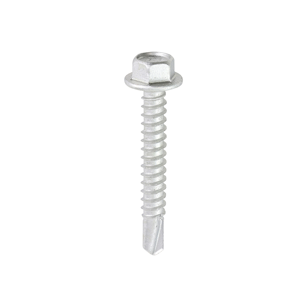 Metal Construction Light Section Screws - Hex - Self-Drilling - Exterior - Silver Organic - 5.5x38