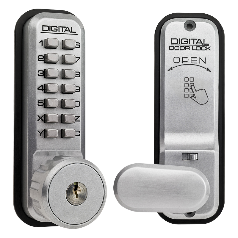 LOCKEY 2435K Series Digital Lock With Key Override & Holdback - SC