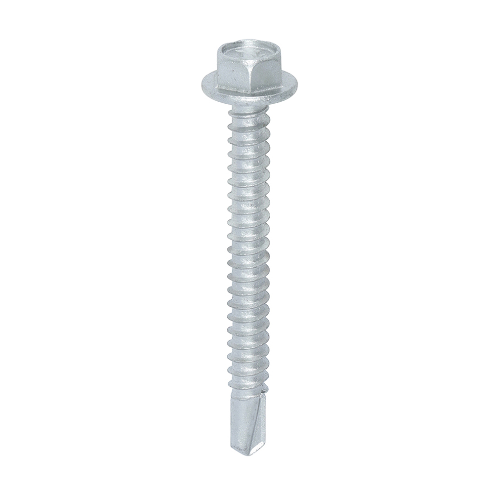 Metal Construction Light Section Screws - Hex - Self-Drilling - Exterior - Silver Organic - 5.5x50