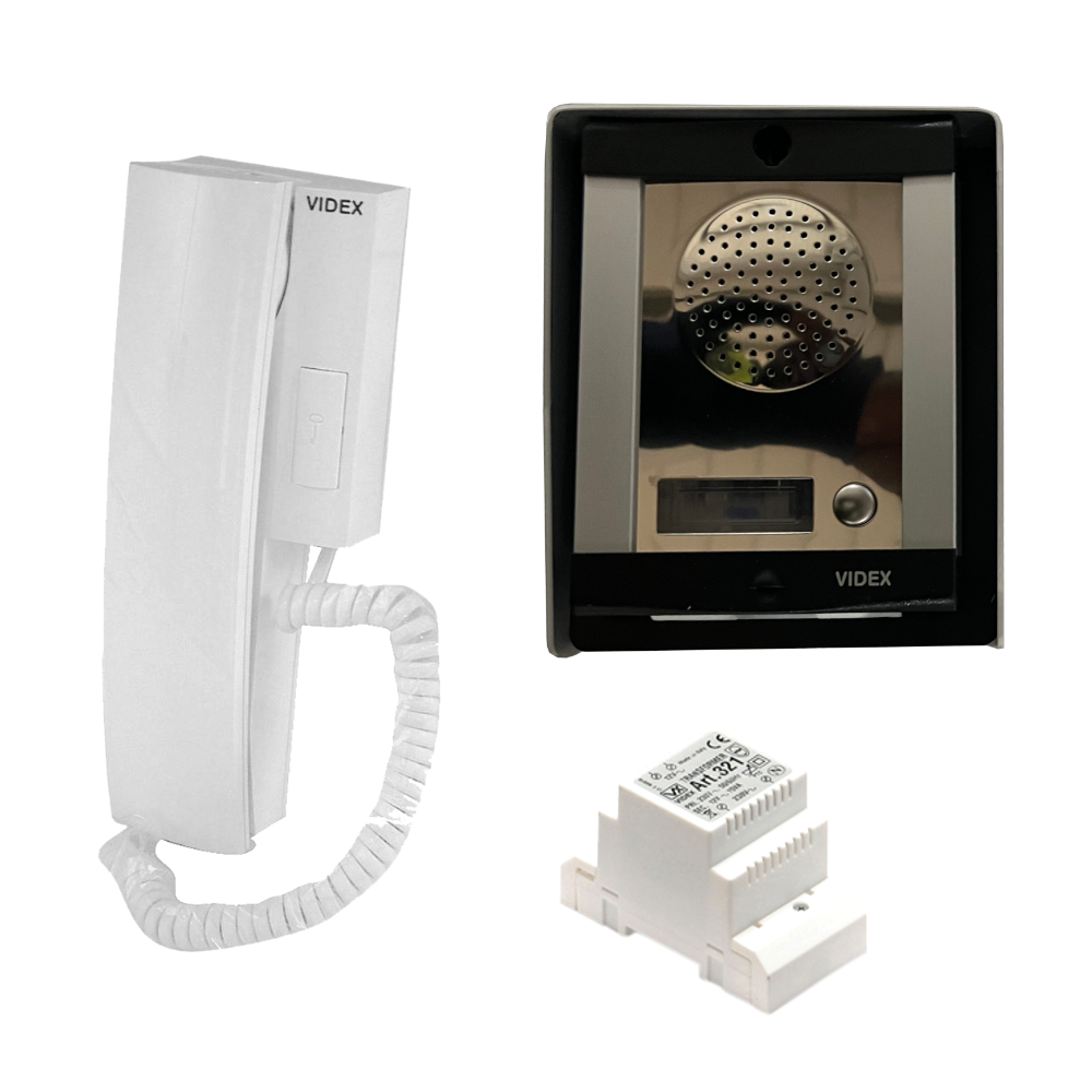 VIDEX 8K1 Audio 1 Way Intercom Kit With 3011A Handset - Flush