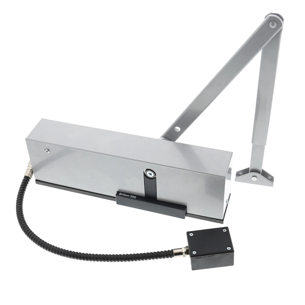BRITON 996 Series Hold Open Door Closer - Fig 01 Silver Arm