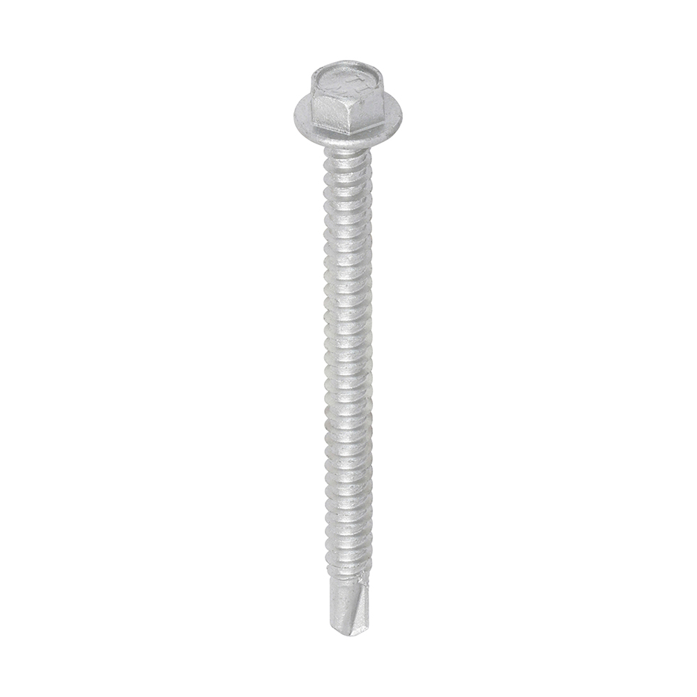 Metal Construction Light Section Screws - Hex - Self-Drilling - Exterior - Silver Organic - 5.5x70