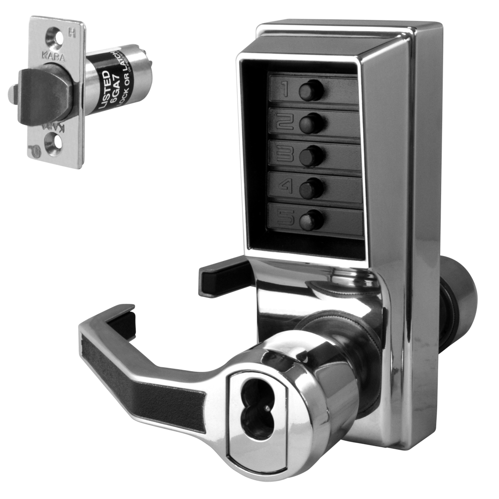 DORMAKABA Simplex L1000 Series L1041B Digital Lock Lever Operated With Key Override & Passage Set - SC LH With Cylinder LL1041B-26D