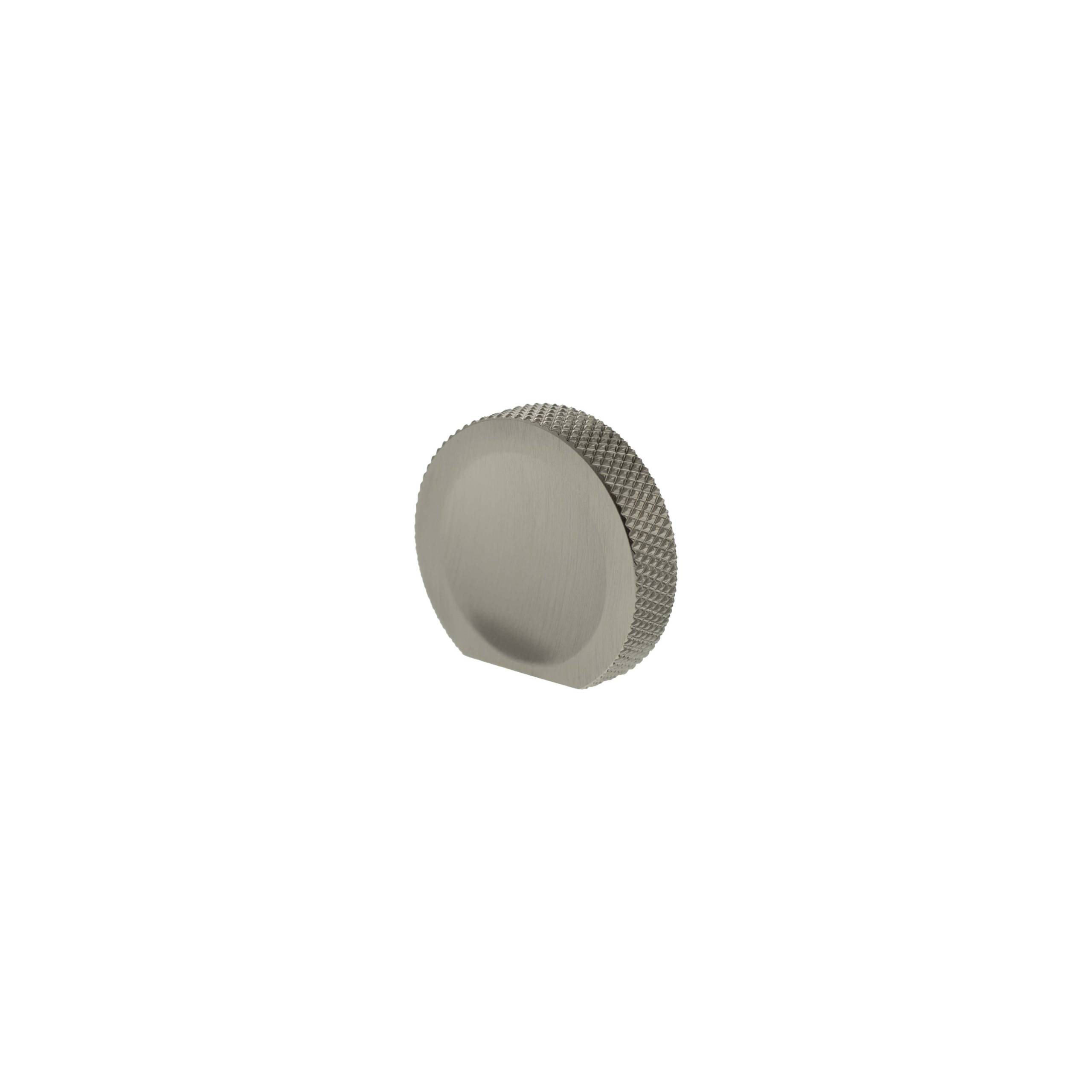 Millhouse Brass Eiffel Knurled Finger Pull Cabinet Knob Handle - Satin Nickel