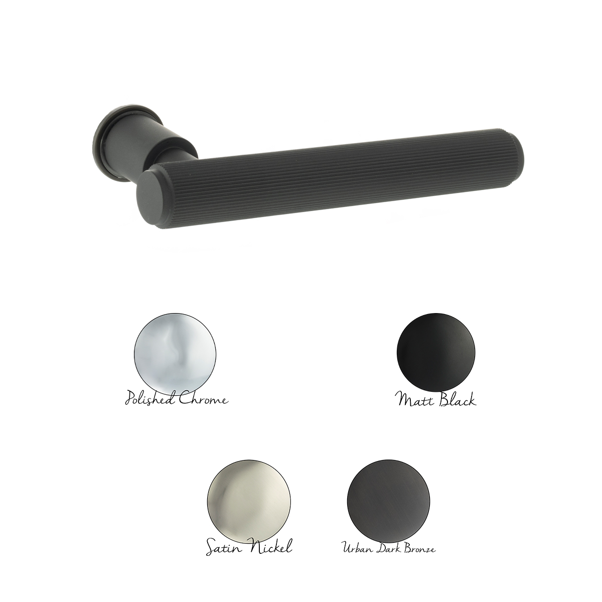Millhouse Brass Stephenson Lever Door Handle on Concealed Round Rose - Matt Black