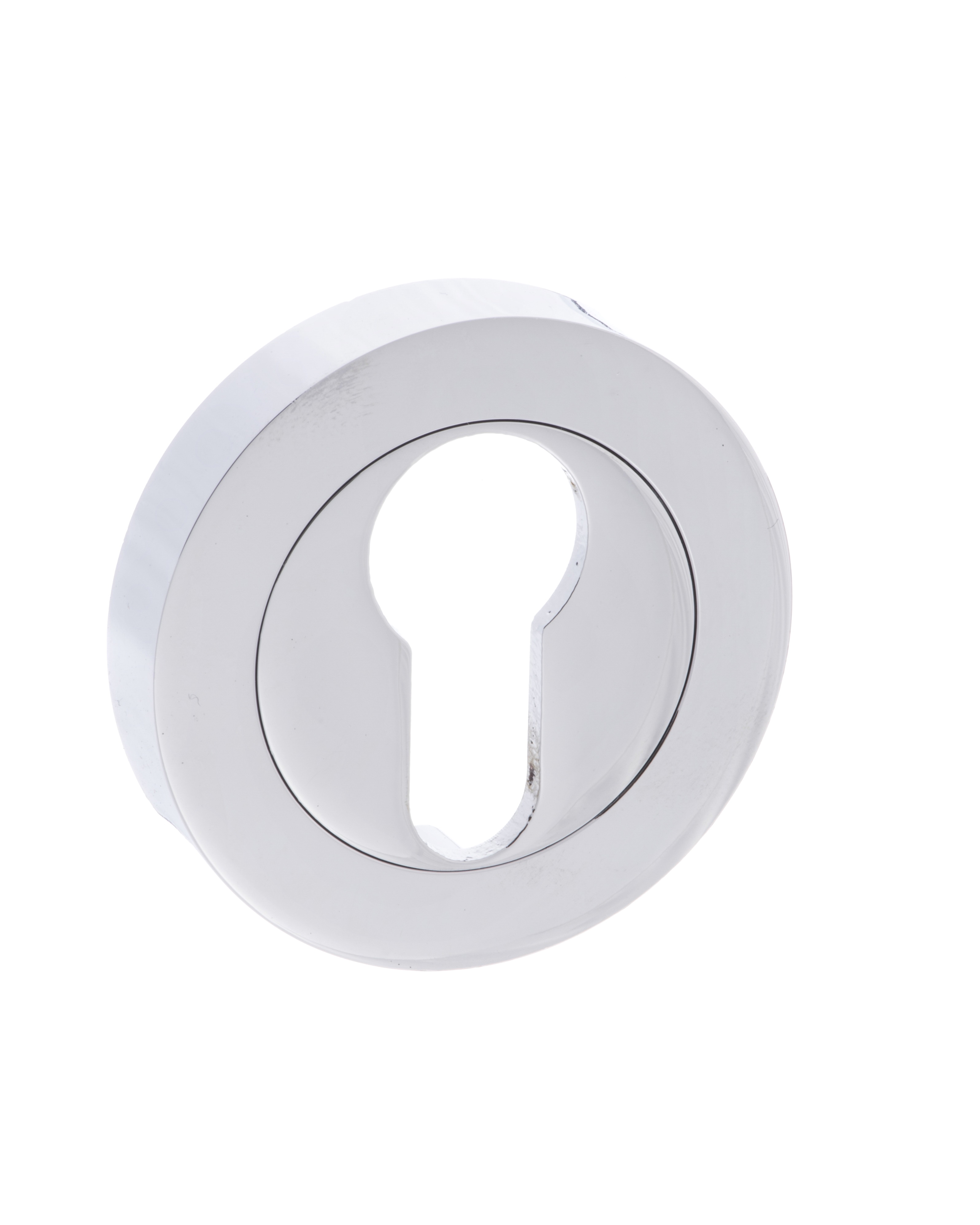 Millhouse Brass Euro Escutcheons on Round Rose - Polished Chrome