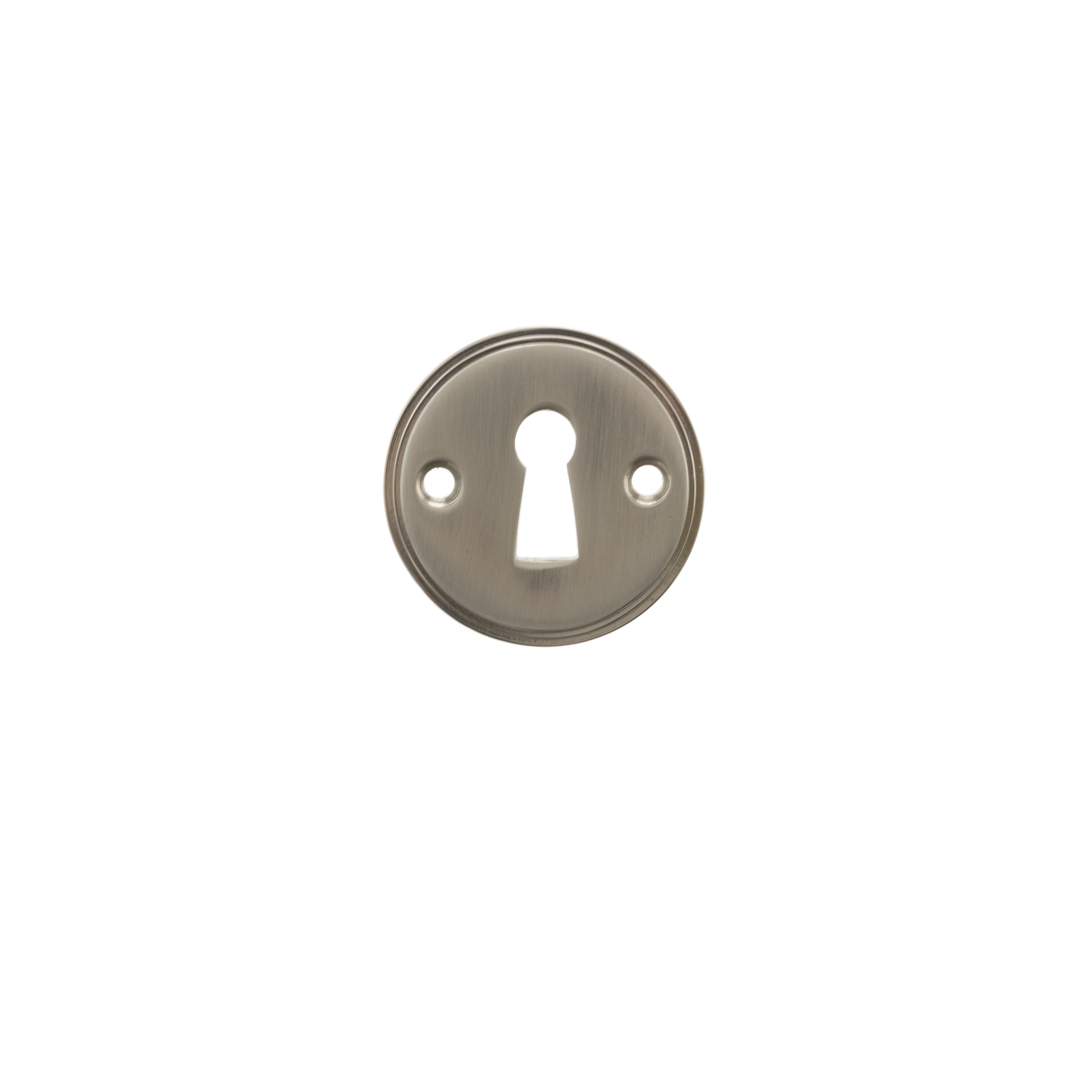 Millhouse Brass Solid Brass Open Key Hole Escutcheons - Satin Nickel