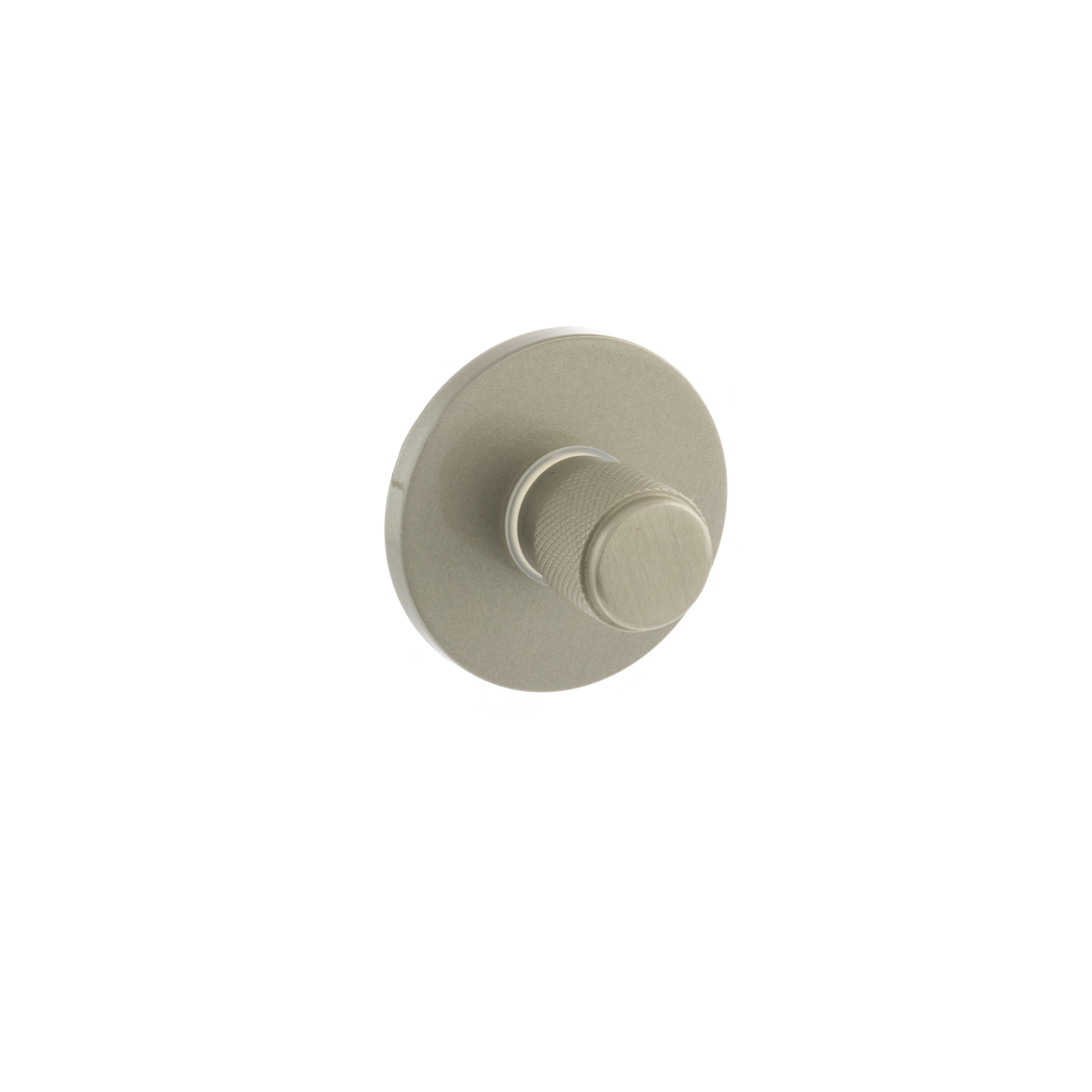 Millhouse Brass Knurled WC Turn and Release on 5mm Slimline Round Rose - Satin Nickel