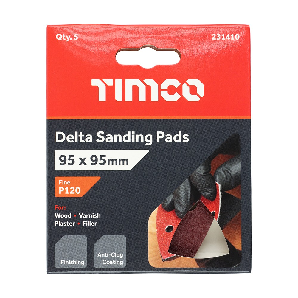 95mm DELTA SANDING PAD 120G (PK 5)