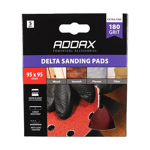 95mm DELTA SANDING PAD 180G (PK 5)