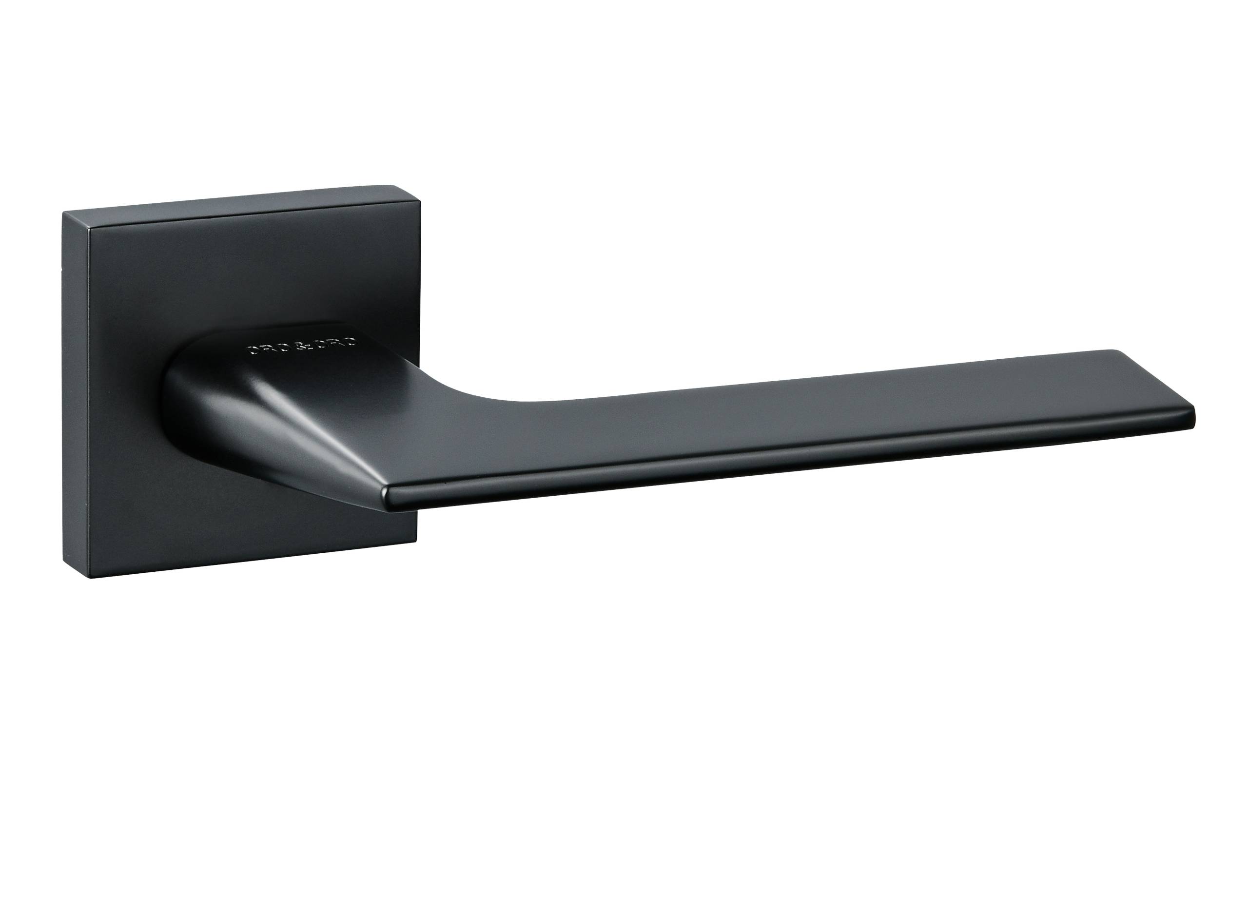 Oro&Oro Unica Lever Door Handle on Square Rose - Matt Black