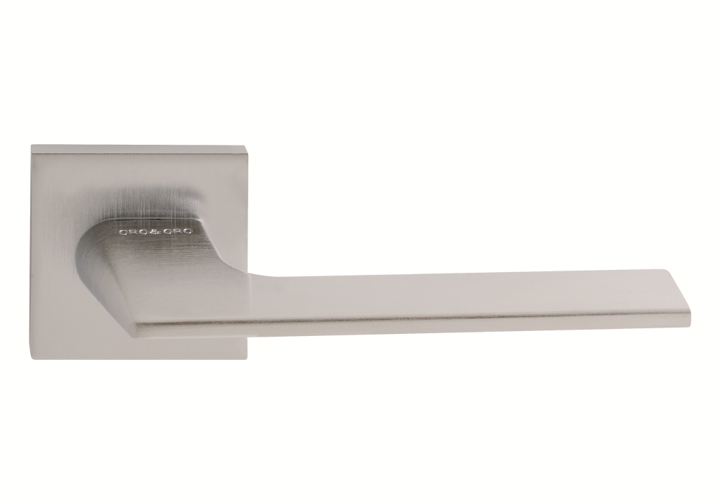 Oro&Oro Unica Lever Door Handle on Square Rose - Satin Chrome