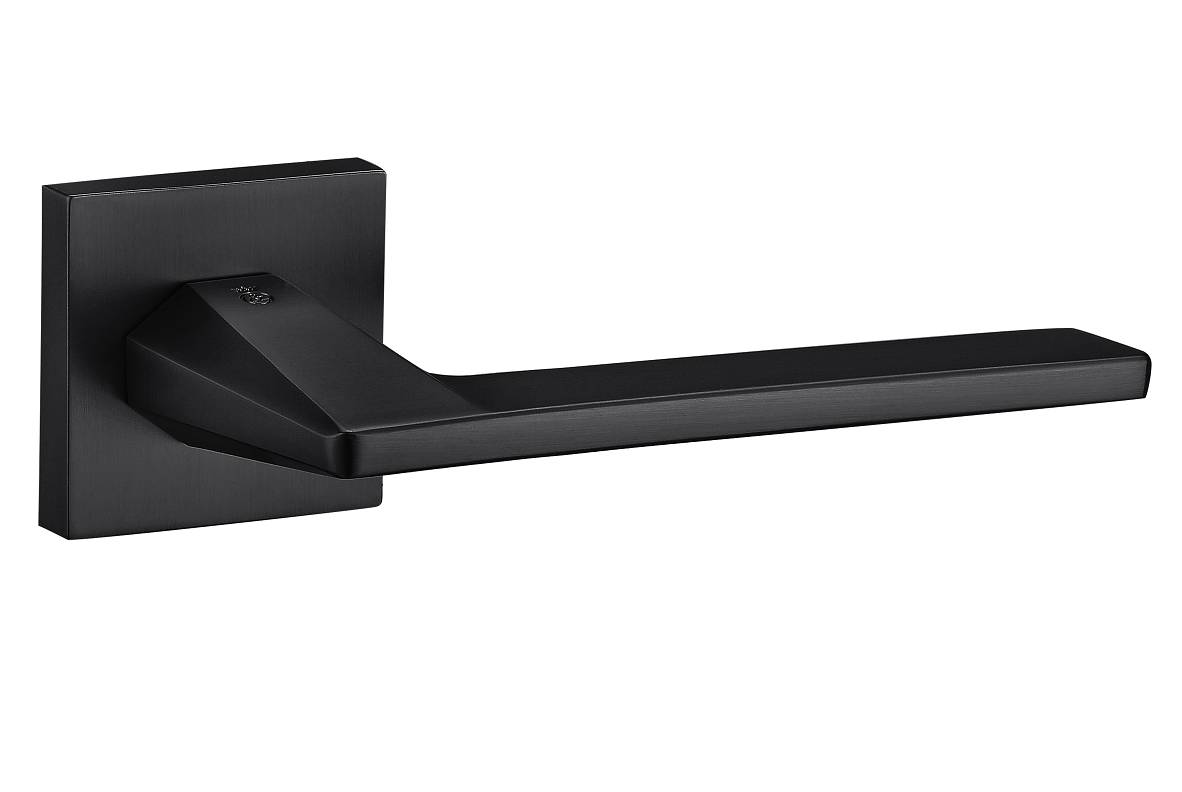 Oro&Oro Sienna Lever Door Handle on Square Rose - Matt Black