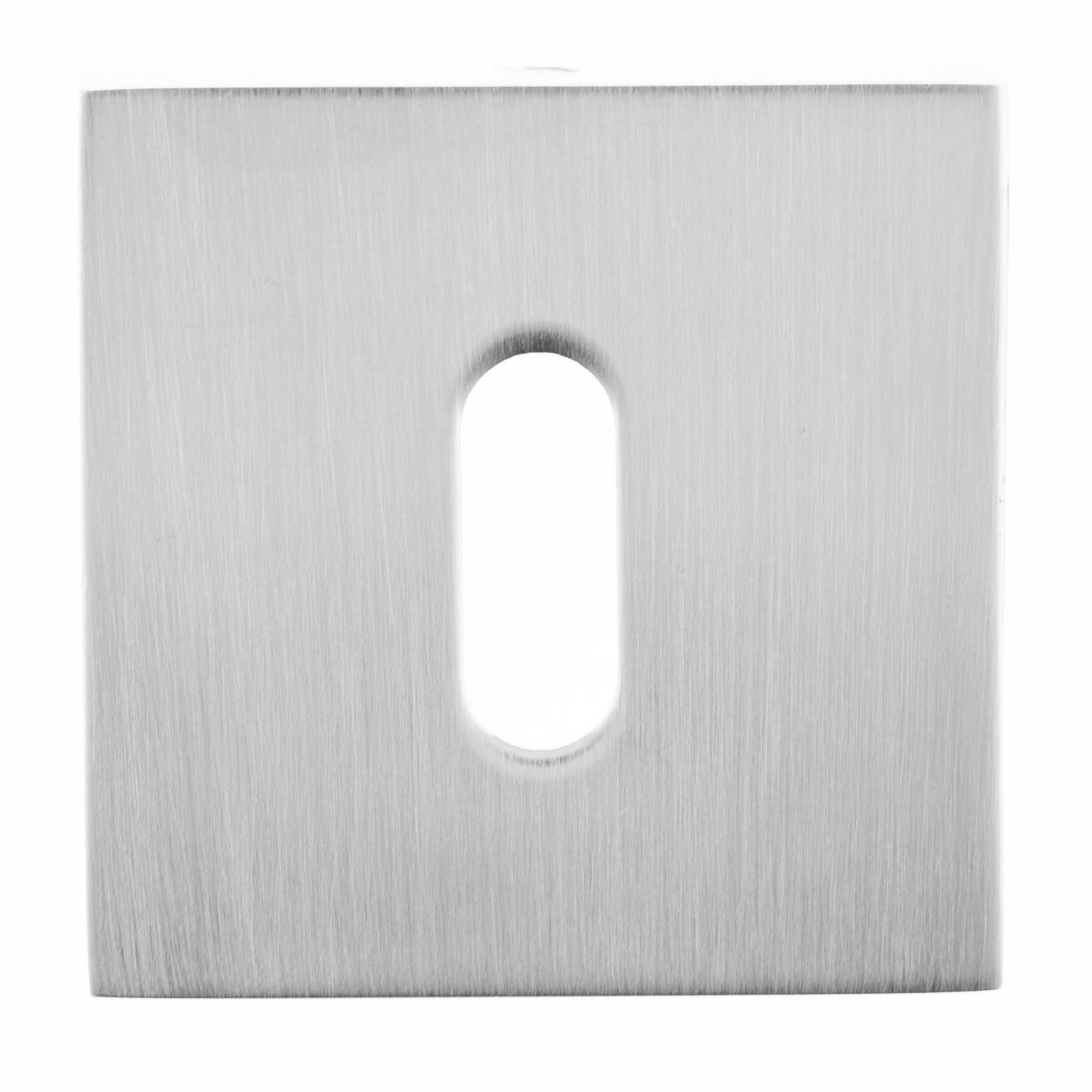Oro&Oro Key Escutcheons on Square Rose - Satin Chrome