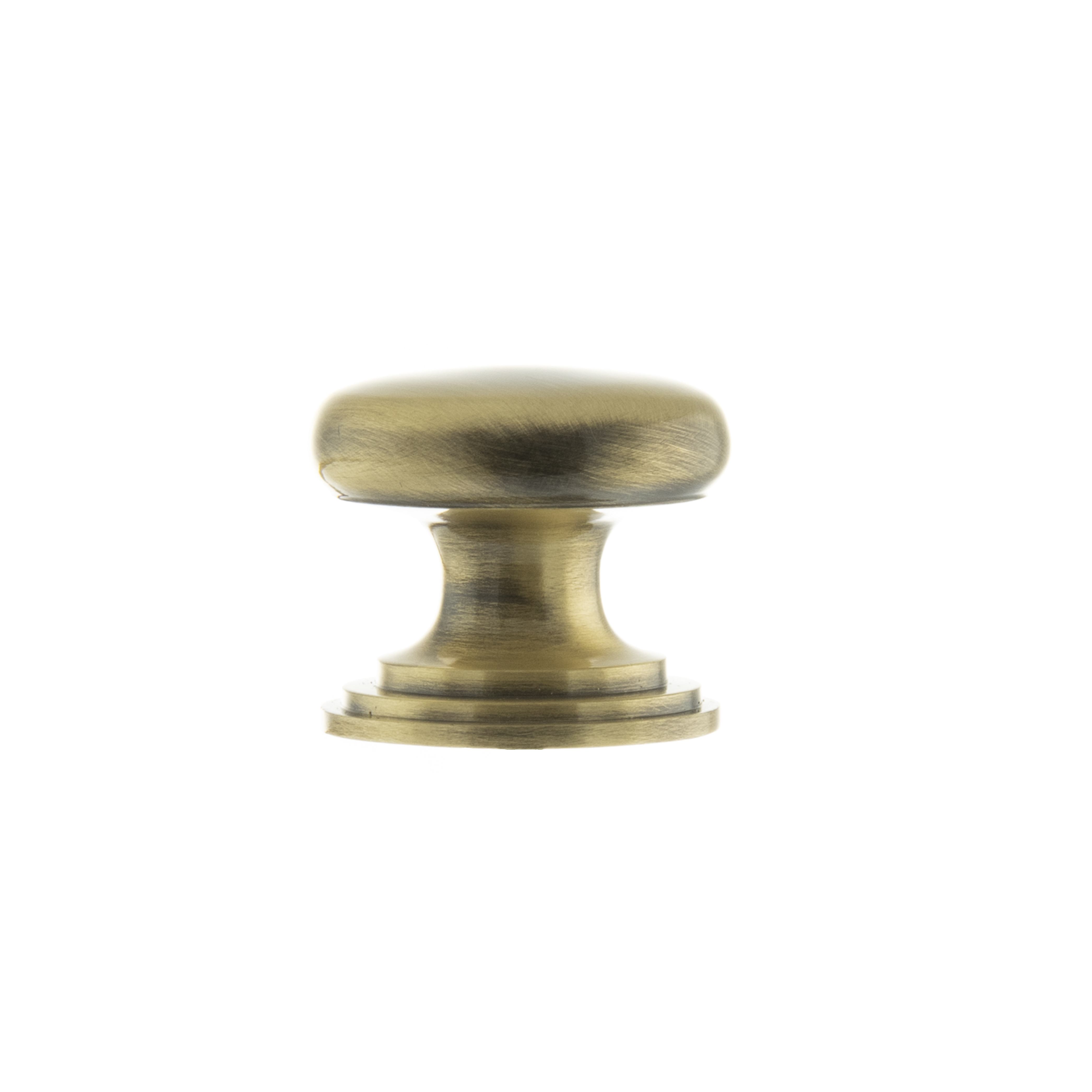 Old English Lincoln Solid Brass Victorian Cabinet Knob 32mm on Concealed Fix - Antique Brass
